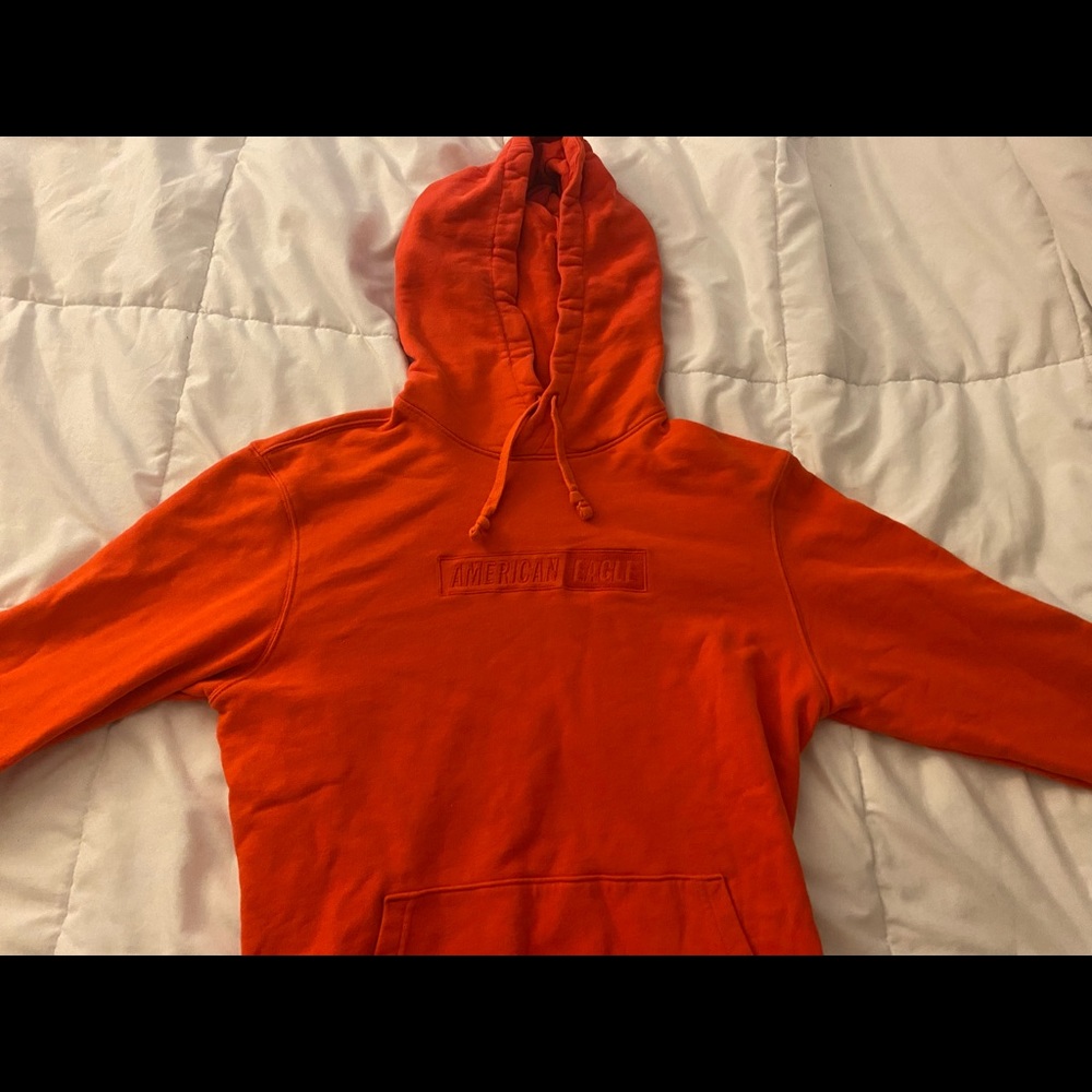 American Eagle Orange Hoodie, Mens Small